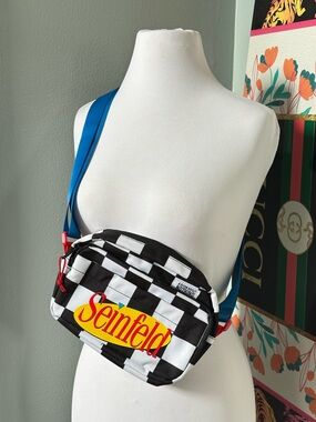 Dumbgood x Seinfeld Checkerboard Adjustable Crossbody Bag 90s Y2K Streetwear